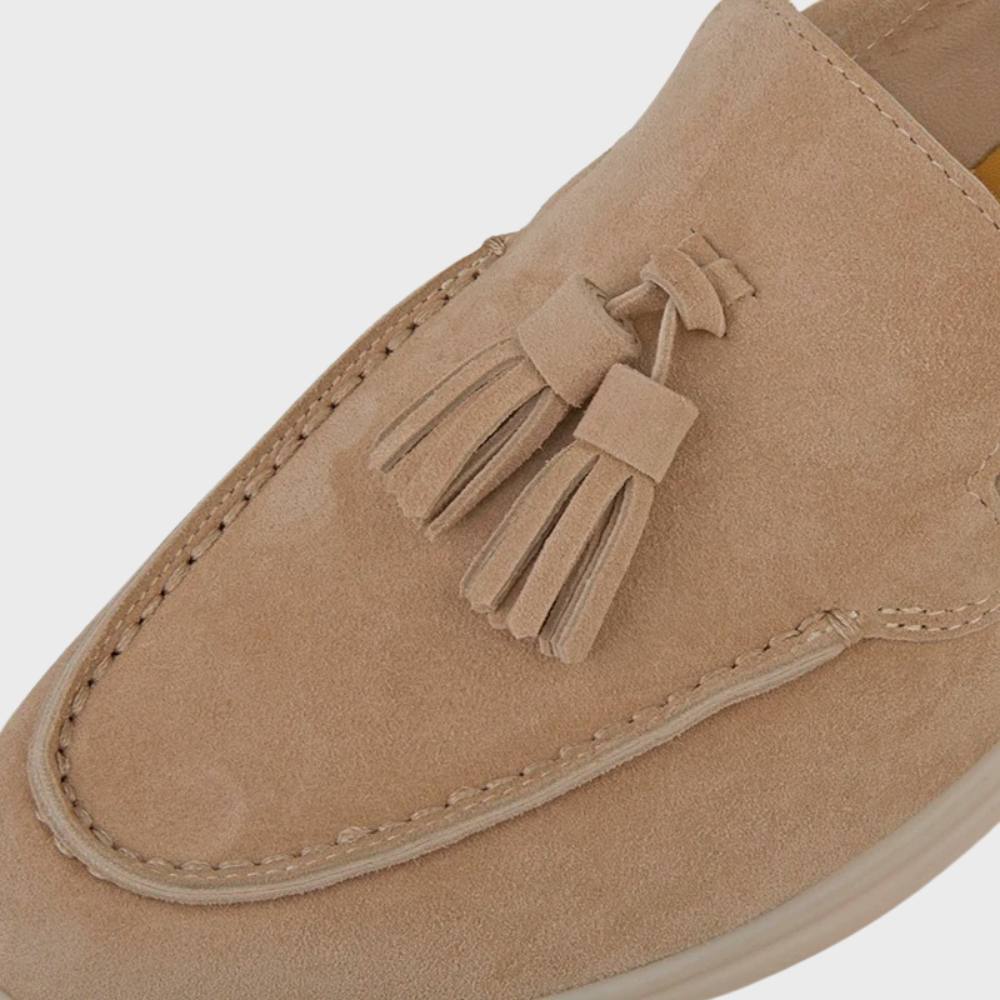 Elarova | Wildleder Slipper Quasten Slip on Mokassin Zehen Leger & Smart Kleid Schuh