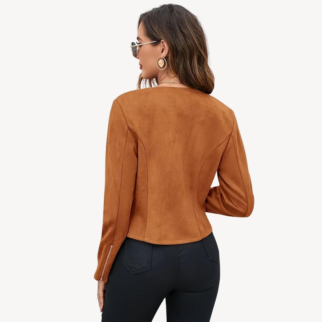 Elarova | Wildlederjacke mit Reißverschluss für Damen