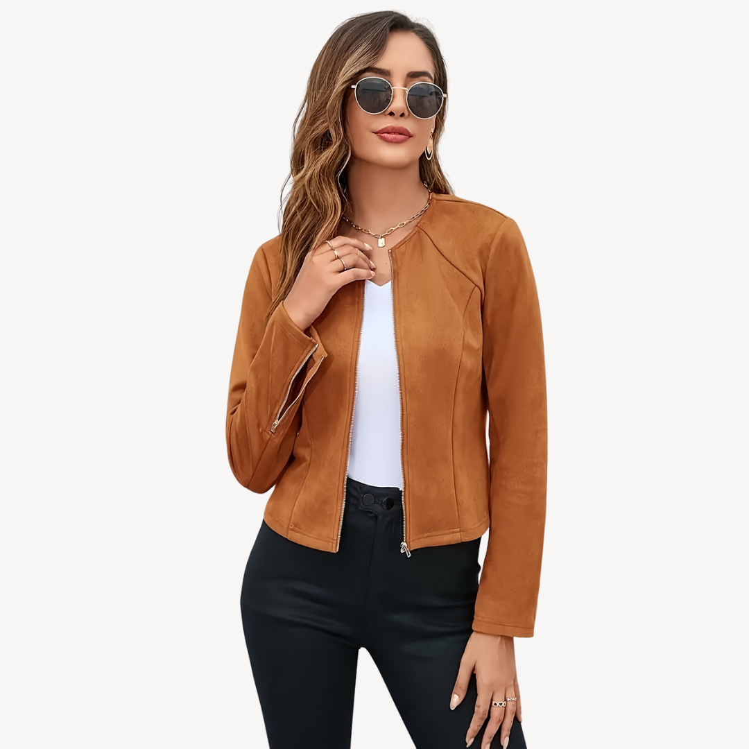 Elarova | Wildlederjacke mit Reißverschluss für Damen