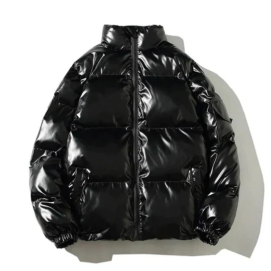 Elarova | Winddichte metallische Winter-Pufferjacke