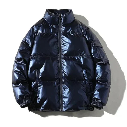 Elarova | Winddichte metallische Winter-Pufferjacke