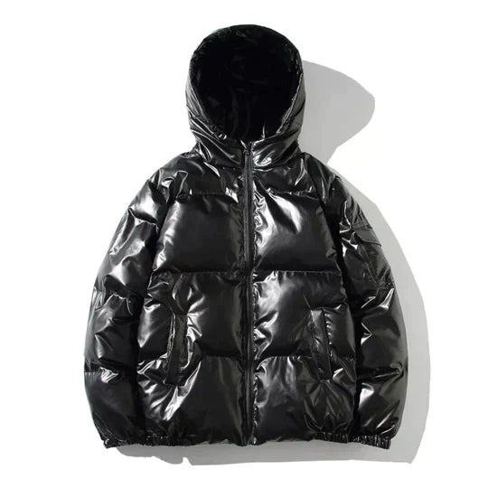 Elarova | Winddichte metallische Winter-Pufferjacke