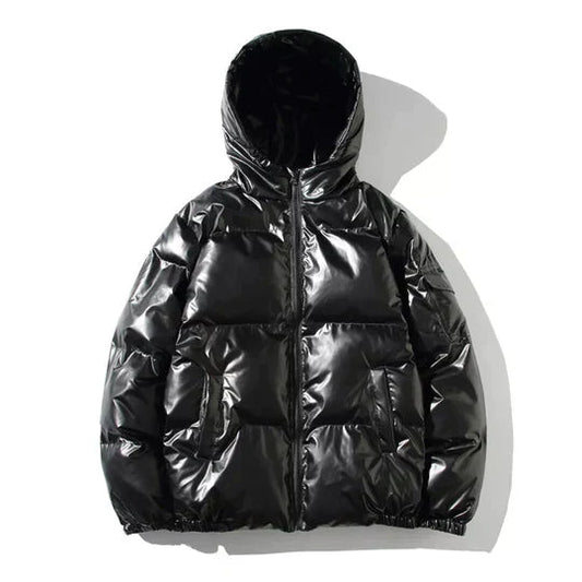 Elarova | Winddichte metallische Winter-Pufferjacke