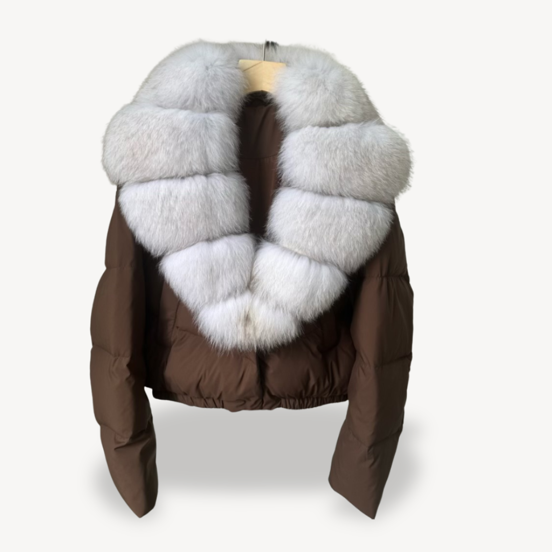 Elarova | Winter-Pufferjacke mit Kunstpelzkragen für Damen