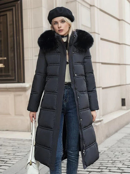 Elarova | Winterjacke mit Fellkragen und Gürtel