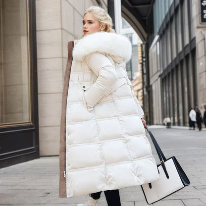 Elarova | Winterjacke mit Fellkragen und Gürtel