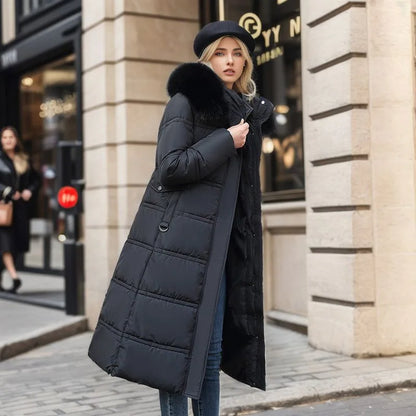 Elarova | Winterjacke mit Fellkragen und Gürtel