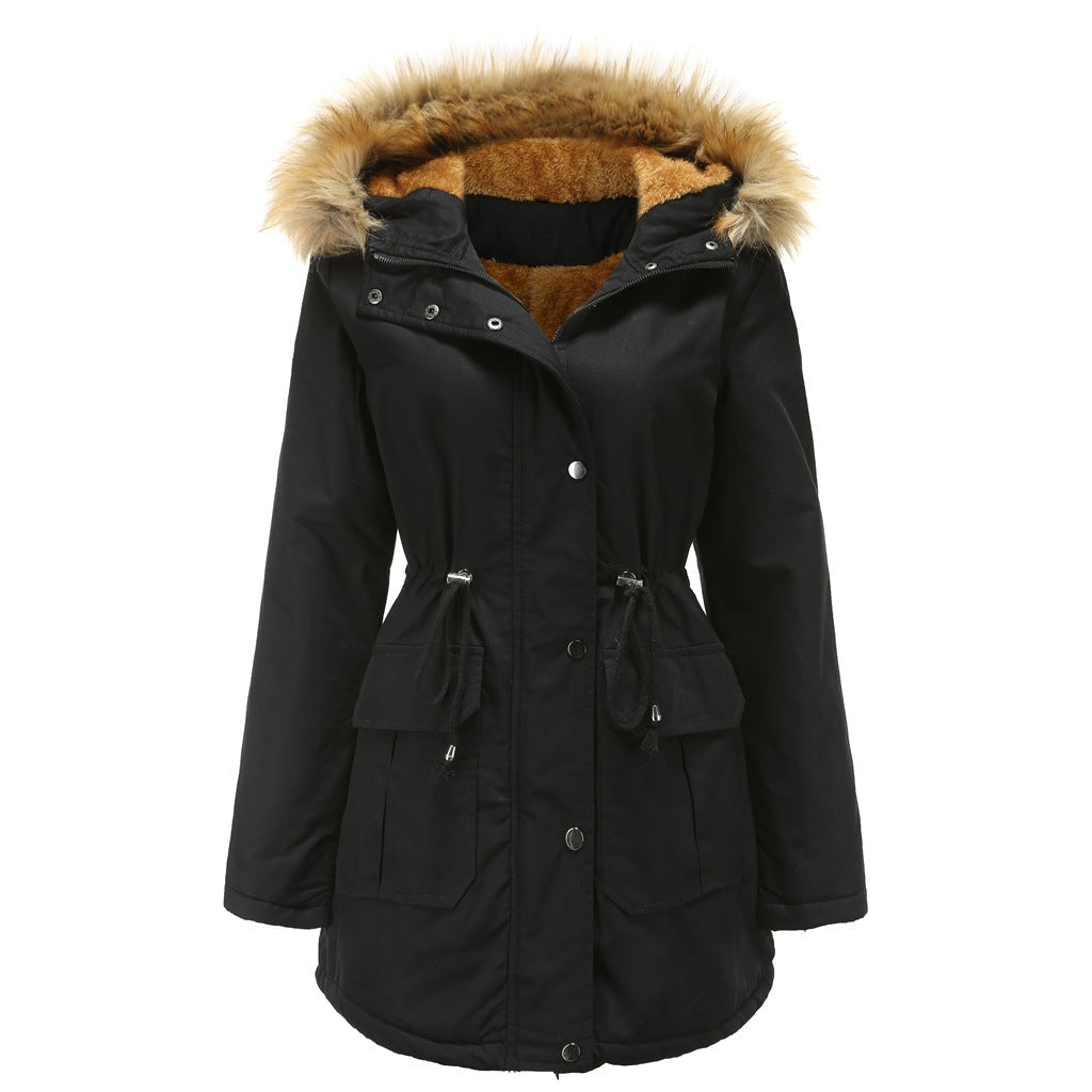 Elarova | Winterparka mit Kunstfell und TeddyFütterung