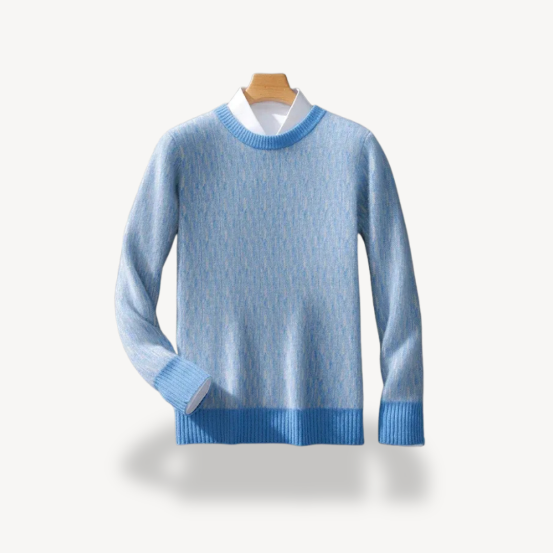 Elarova | Wollstrickpullover mit Rundhalsausschnitt für Herren