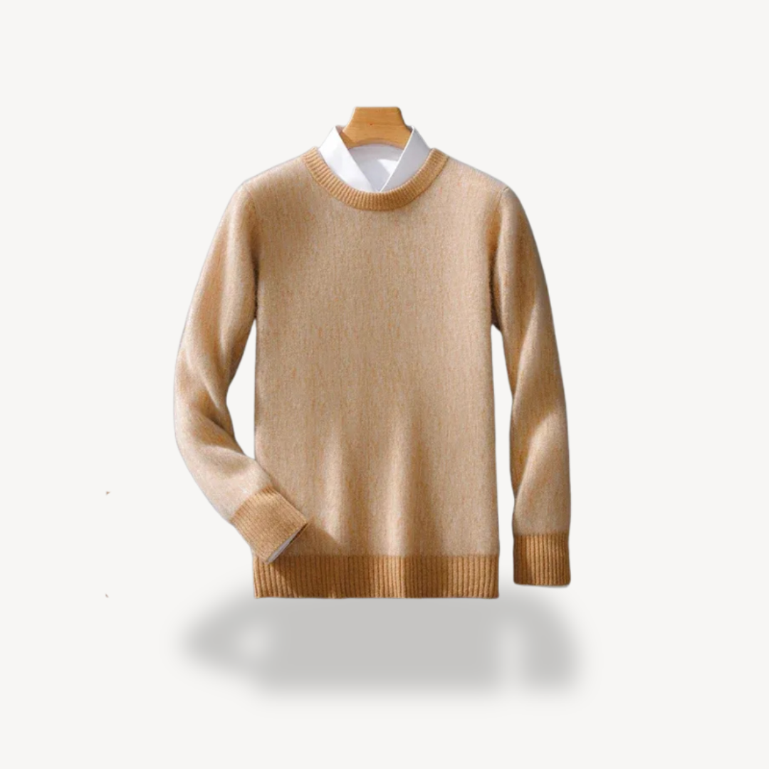 Elarova | Wollstrickpullover mit Rundhalsausschnitt für Herren