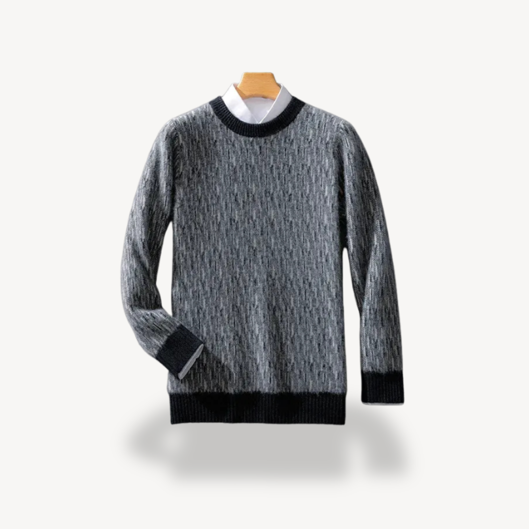 Elarova | Wollstrickpullover mit Rundhalsausschnitt für Herren