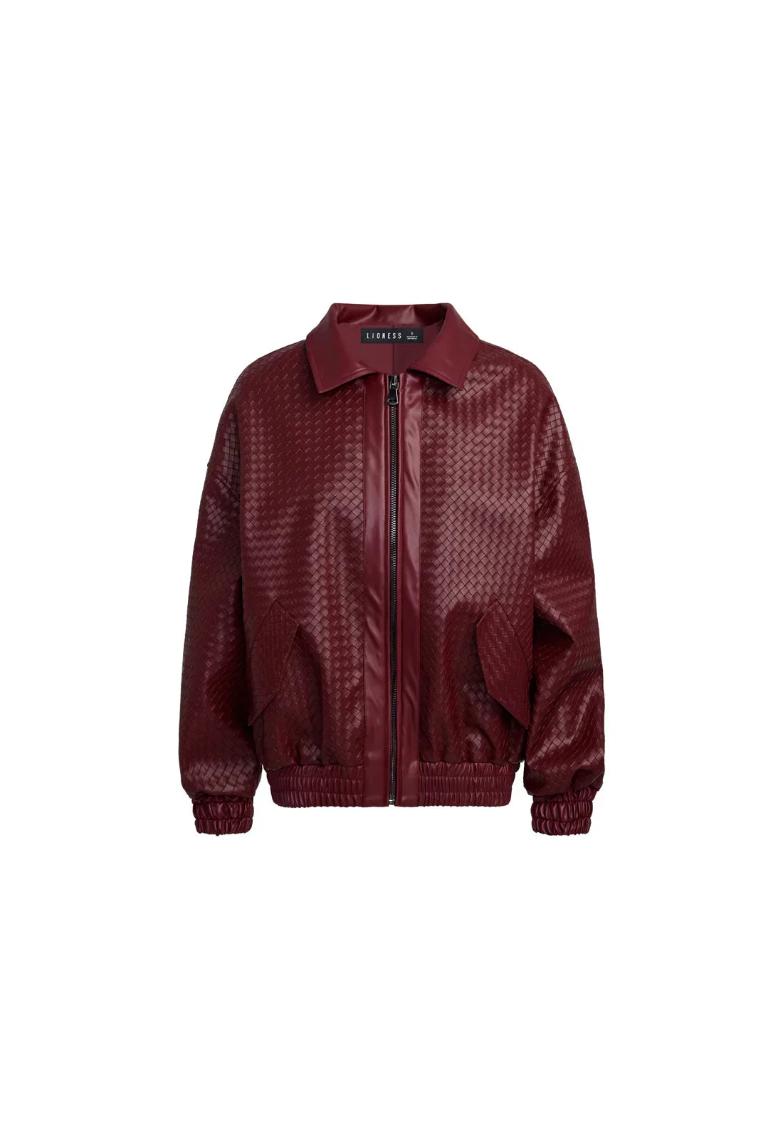 Elarova | Woven Faux Leder Bomberjacke