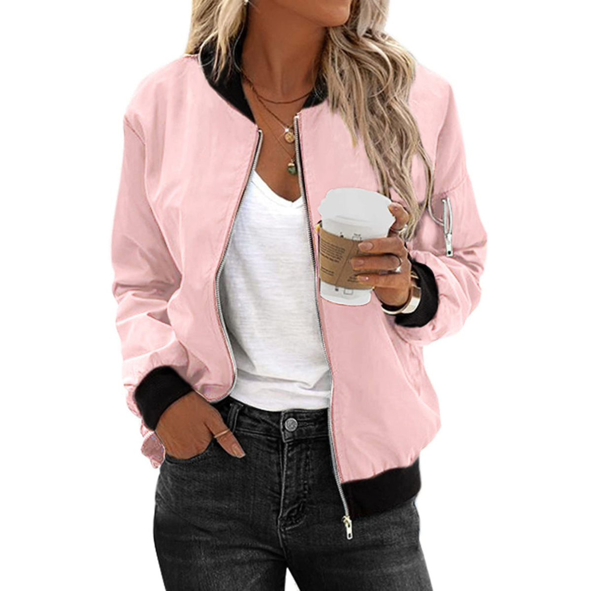 Elarova | Zip Bomberjacke Lässig Für Damen