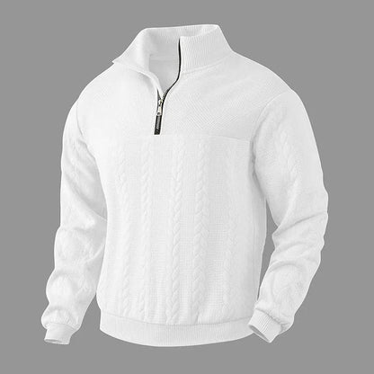 Elarova | Zopfstrick Viertelreißverschluss Pullover für Herren