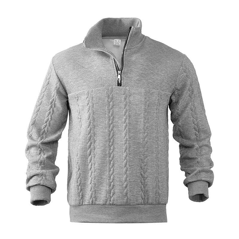 Elarova | Zopfstrick Viertelreißverschluss Pullover für Herren