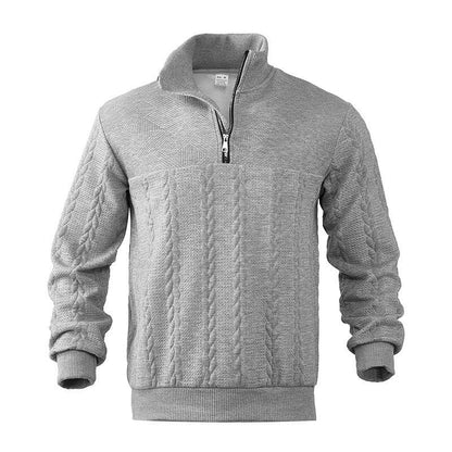 Elarova | Zopfstrick Viertelreißverschluss Pullover für Herren