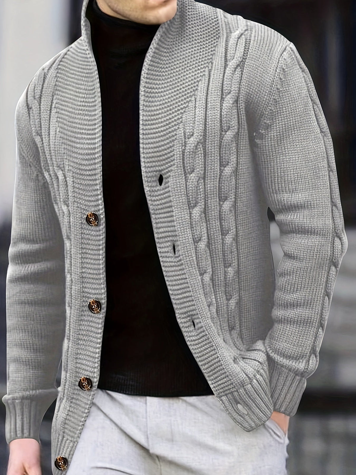 Elarova | Zopfstrickjacke mit Knöpfen