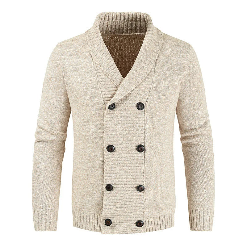 Elarova | Zweireihige Strickjacke für Herren