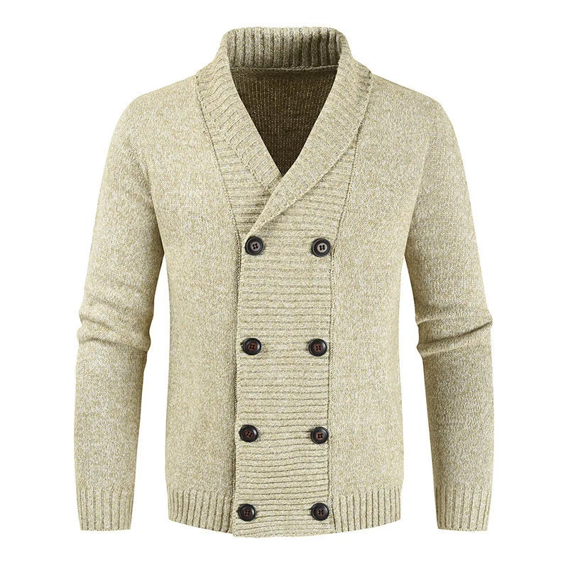Elarova | Zweireihige Strickjacke für Herren