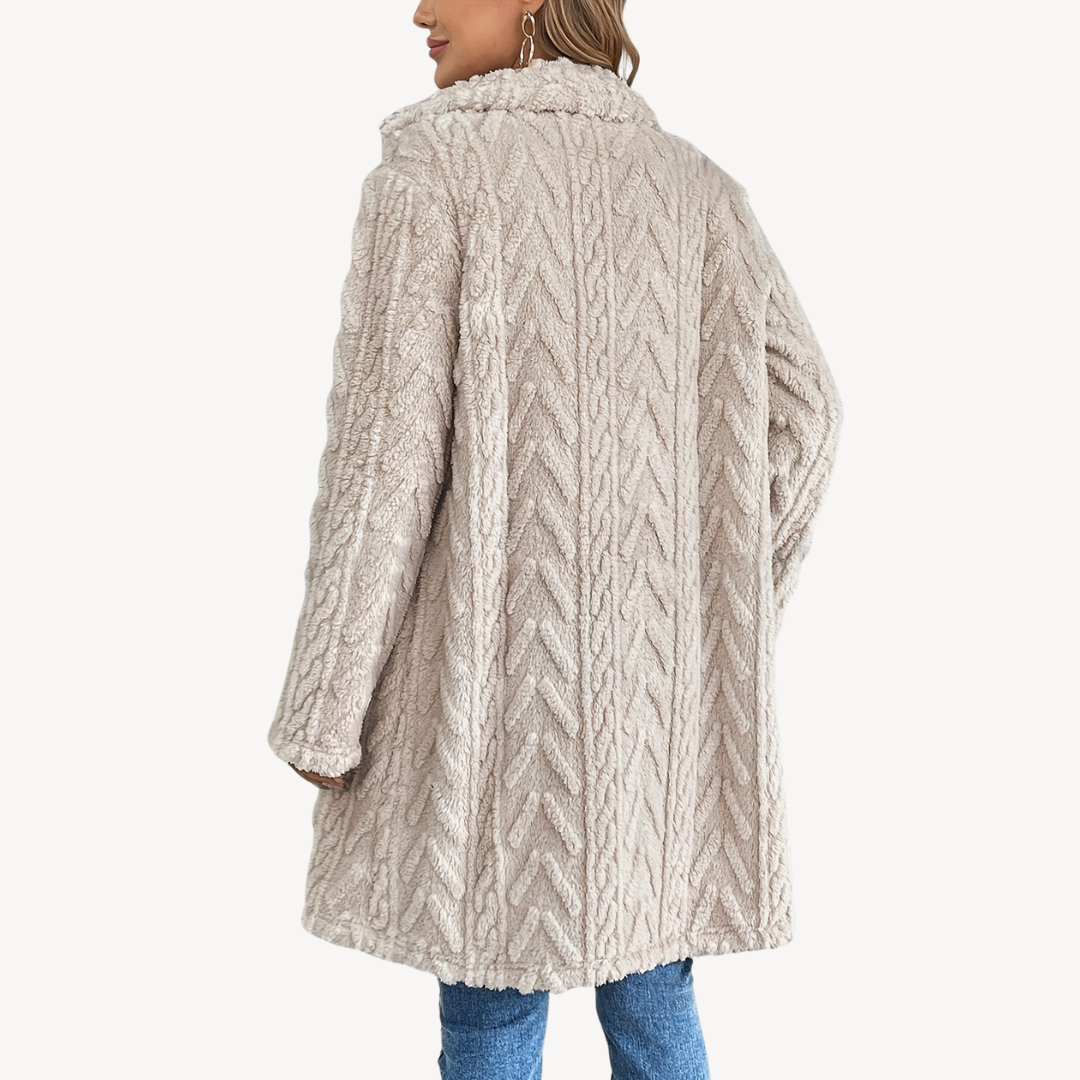 Elarova | Zweireihiger Flauschmantel für Damen