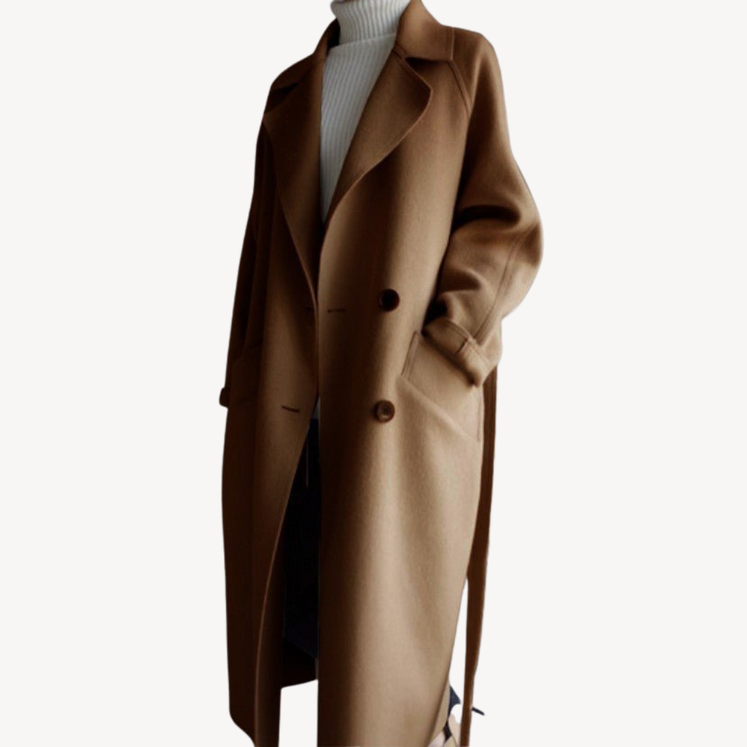 Elarova | Zweireihiger Mantel aus Wollmischung für Damen