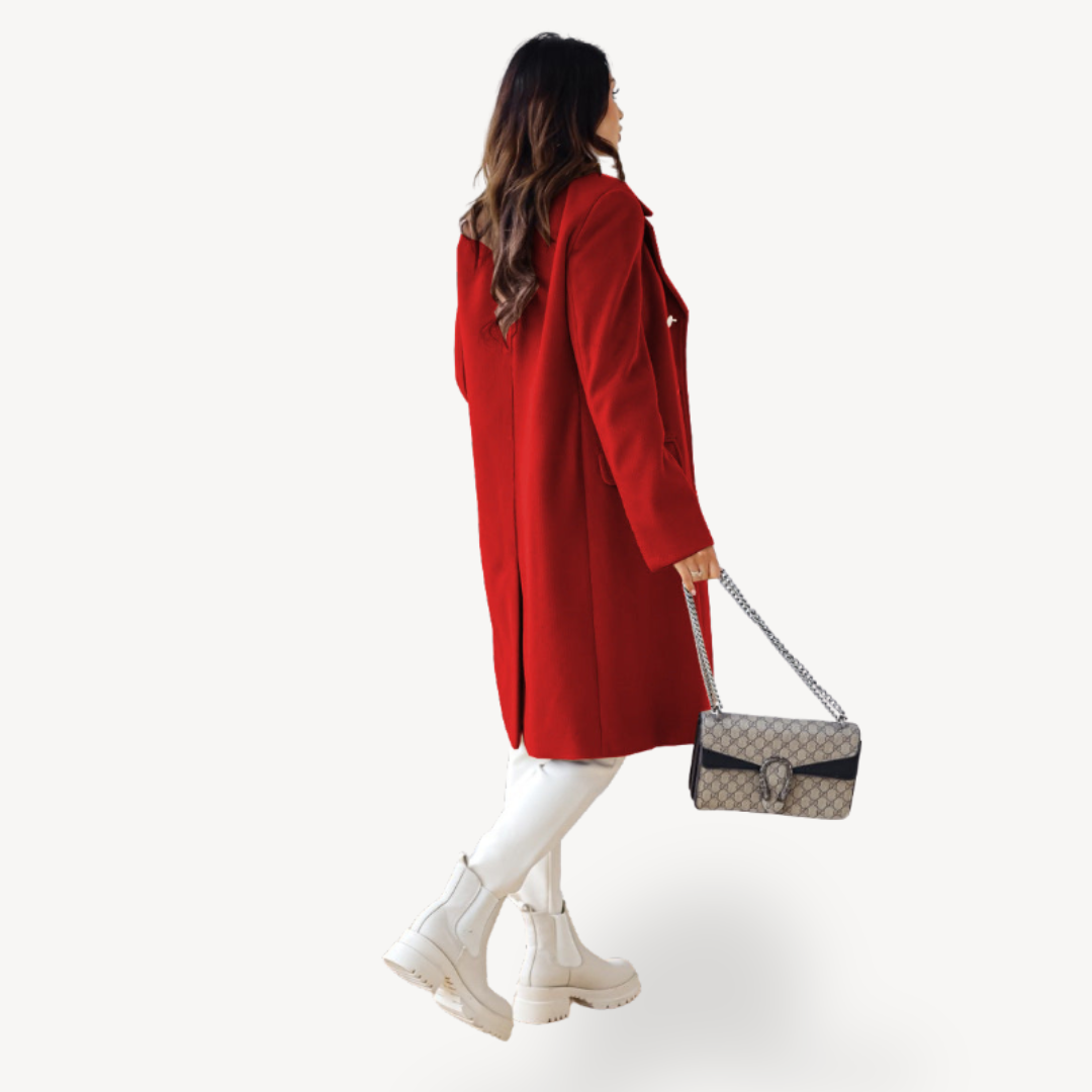 Elarova | Zweireihiger Wollmantel für Damen