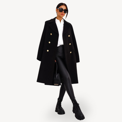 Elarova | Zweireihiger Wollmantel für Damen