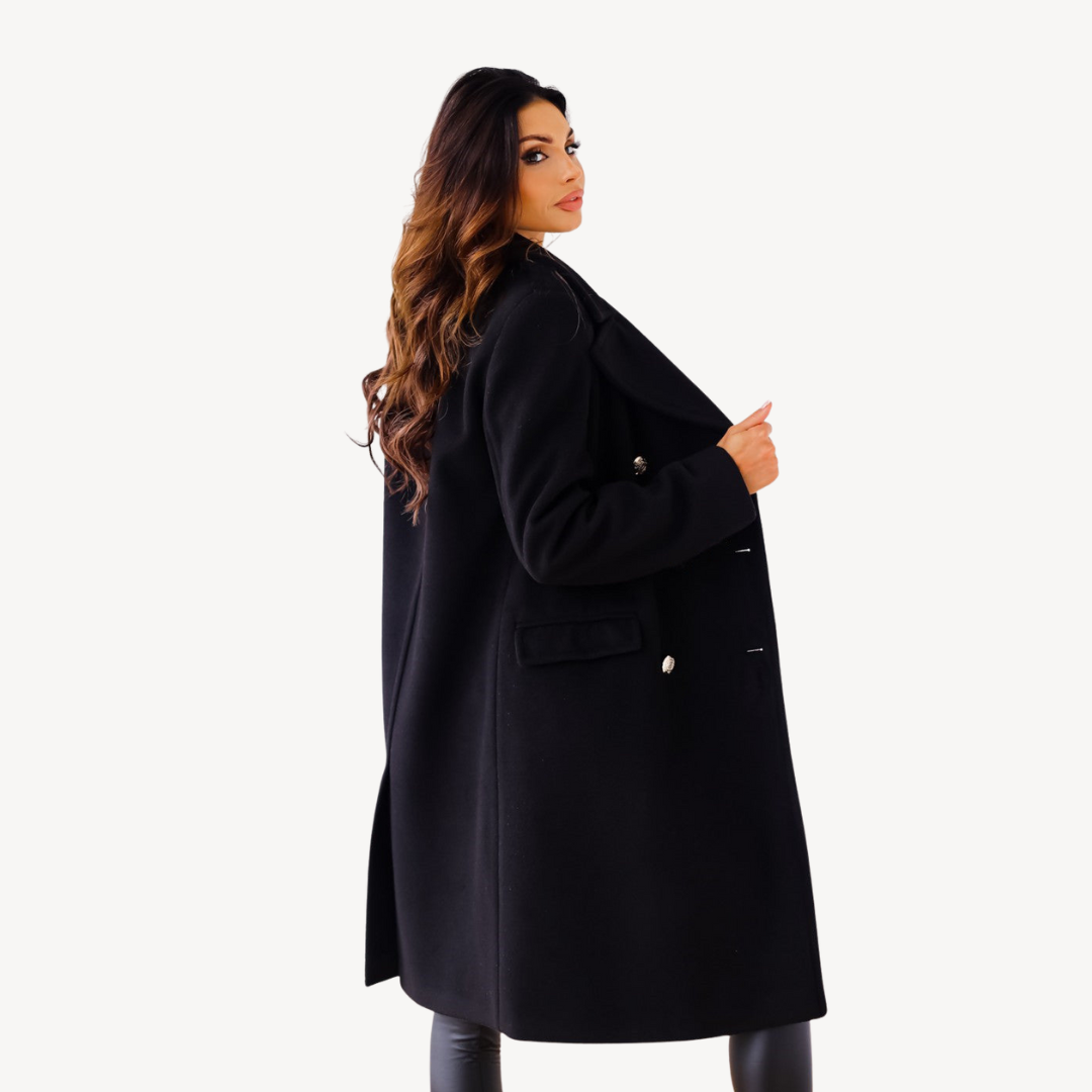 Elarova | Zweireihiger Wollmantel für Damen