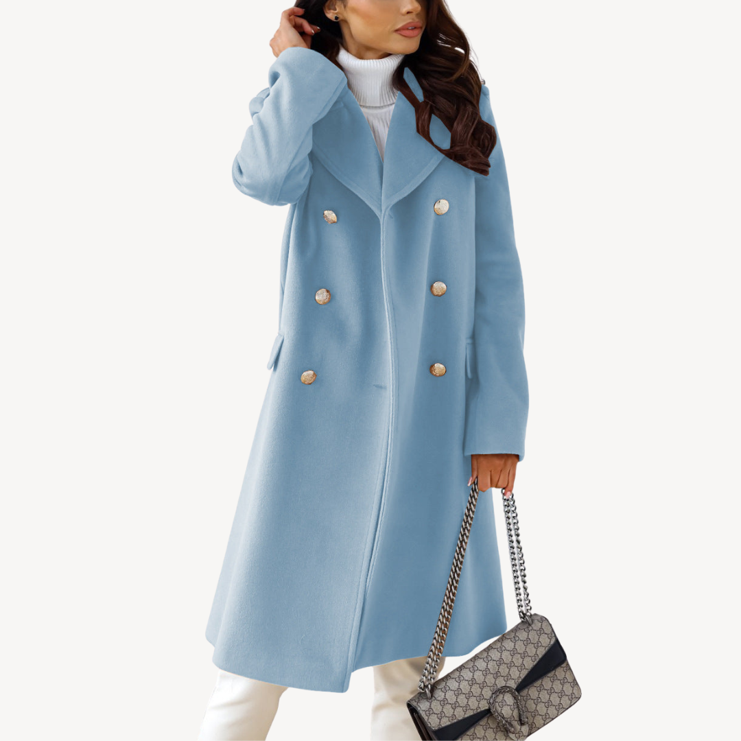Elarova | Zweireihiger Wollmantel für Damen