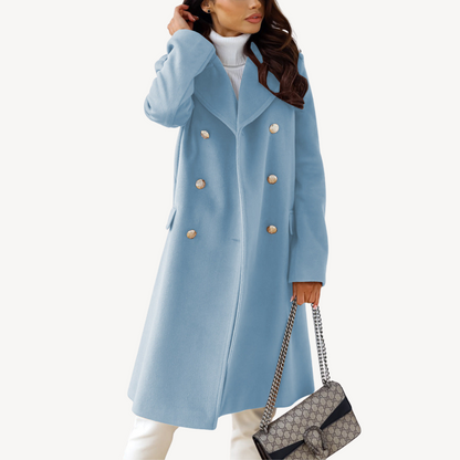 Elarova | Zweireihiger Wollmantel für Damen