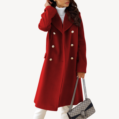 Elarova | Zweireihiger Wollmantel für Damen