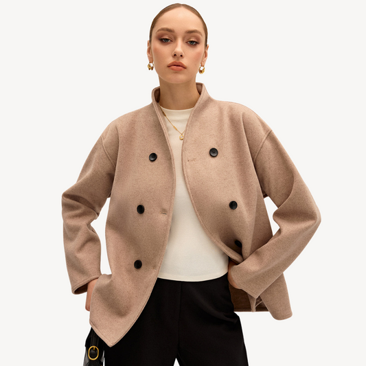 Elarova | Zweireihiger Wollmantel für Damen