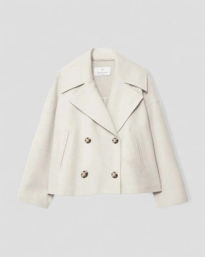 Elarova | Zweireihiger, kurzer Cabanmantel aus Wollmischung für Damen