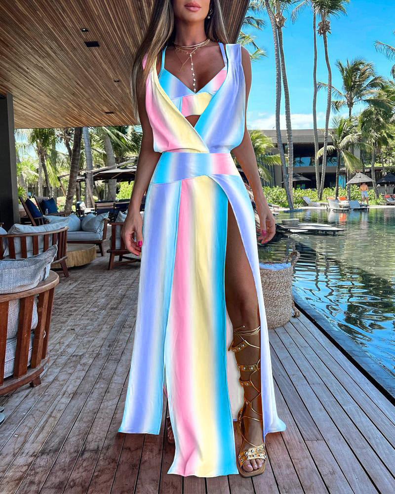 Elarova | Zweiteiliger Rückenausschnitt-Kleid