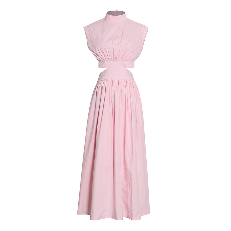 Elarova ärmelloses Kleid mit Stehkragen