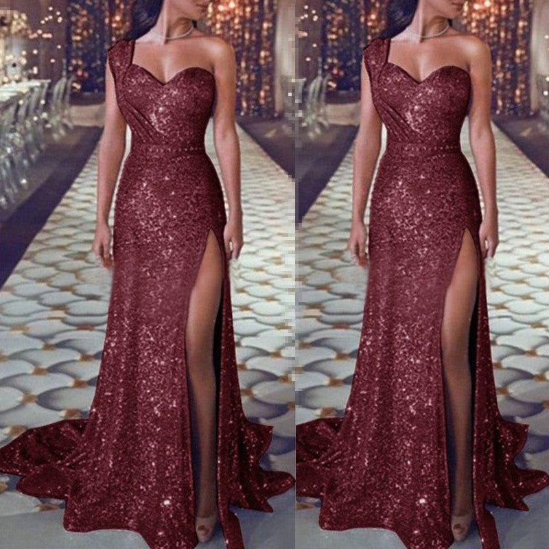 Elarova asymmetrisches ärmelloses Bronzing-Wickelkleid