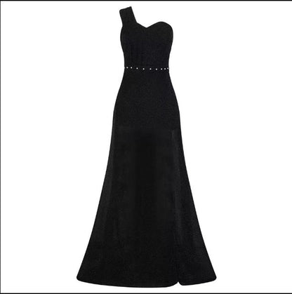 Elarova asymmetrisches ärmelloses Bronzing-Wickelkleid