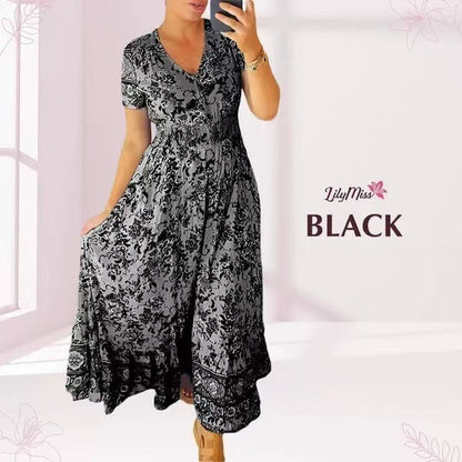 Elarova bedrucktes Strandkleid mit V-Ausschnitt