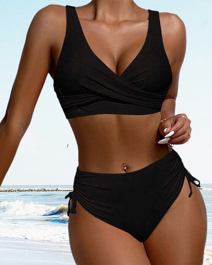 Elarova | bikini-badeanzug mit kordelzug und schnürung hinten