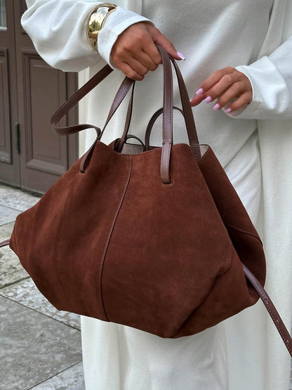 Elarova | braune und schwarze Tote Bag für Damen schicke und vielseitige Handtasche