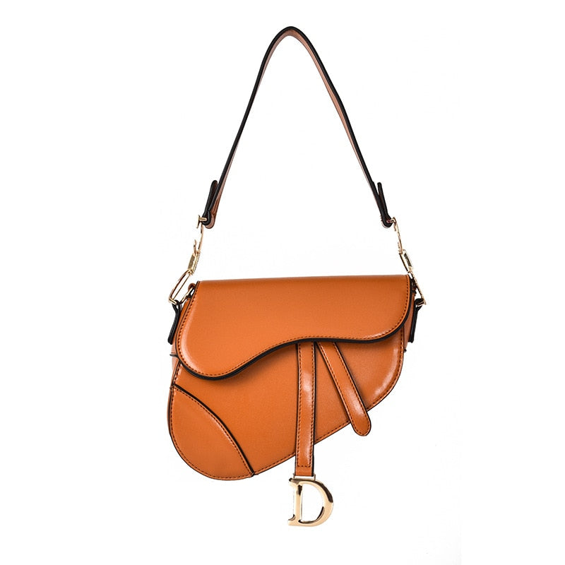 Elarova | elegante Damen Umhängetasche exklusive PU lederne Satteltasche