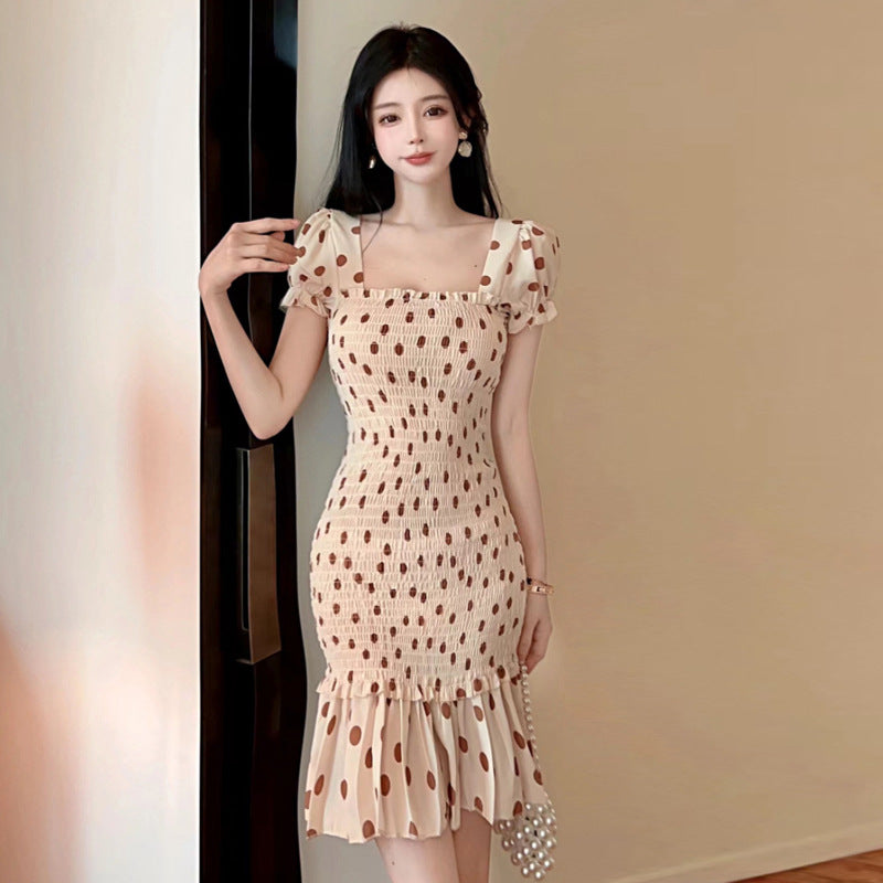 Elarova figurbetontes Meerjungfrauenkleid mit Puffärmeln