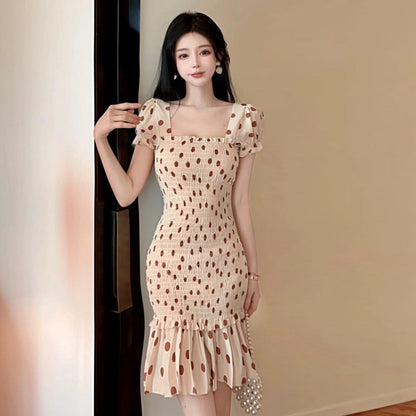 Elarova figurbetontes Meerjungfrauenkleid mit Puffärmeln