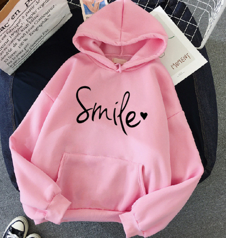 Elarova | gemütlicher Smile Print Hoodie mit Kordelzug für Frauen