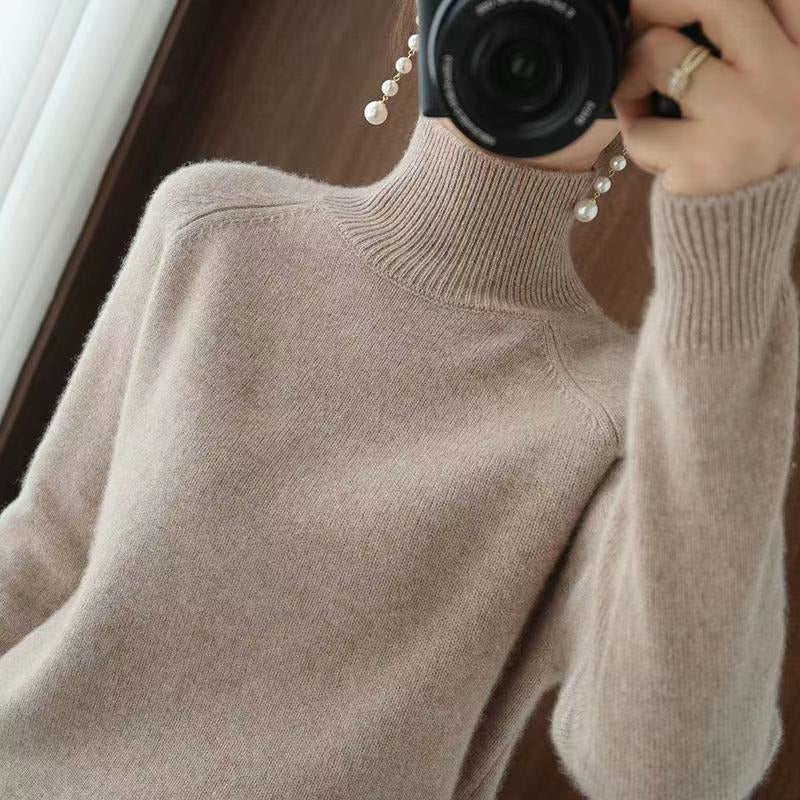 Elarova | warmer Strickpullover mit hohem Kragen für Damen