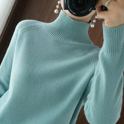 Elarova | warmer Strickpullover mit hohem Kragen für Damen