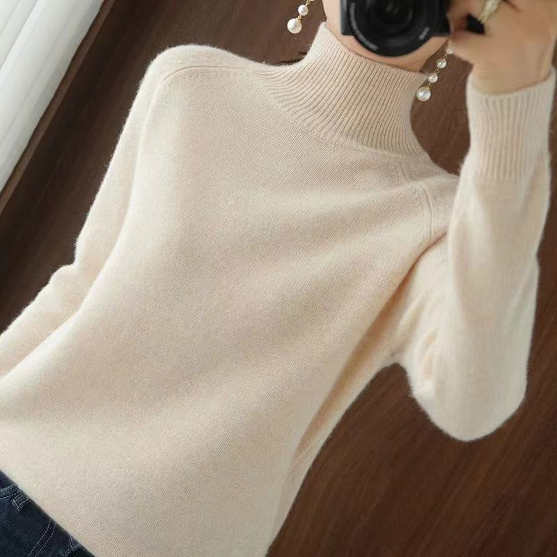 Elarova | warmer Strickpullover mit hohem Kragen für Damen