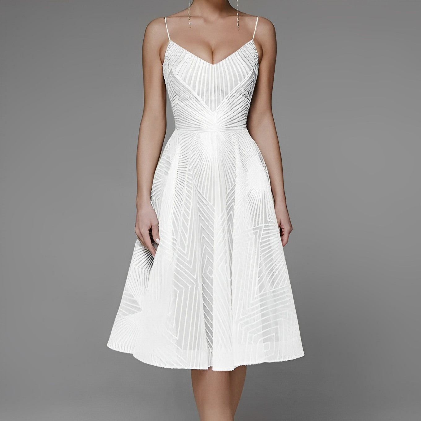 Elegant Evening Gown with Symmetrical Design