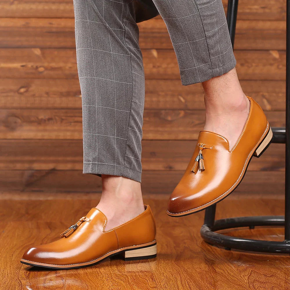 Elegante Herren Leder Loafer