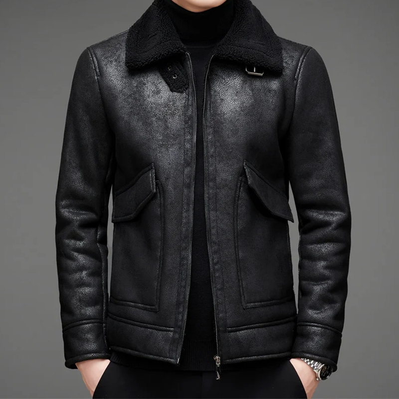Elegante Herren Lederjacke im Vintage-Stil